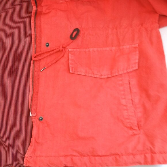 Levi's Coral Bright Orange Utility Rain Jacket for Women Like New - Picture 7 of 11